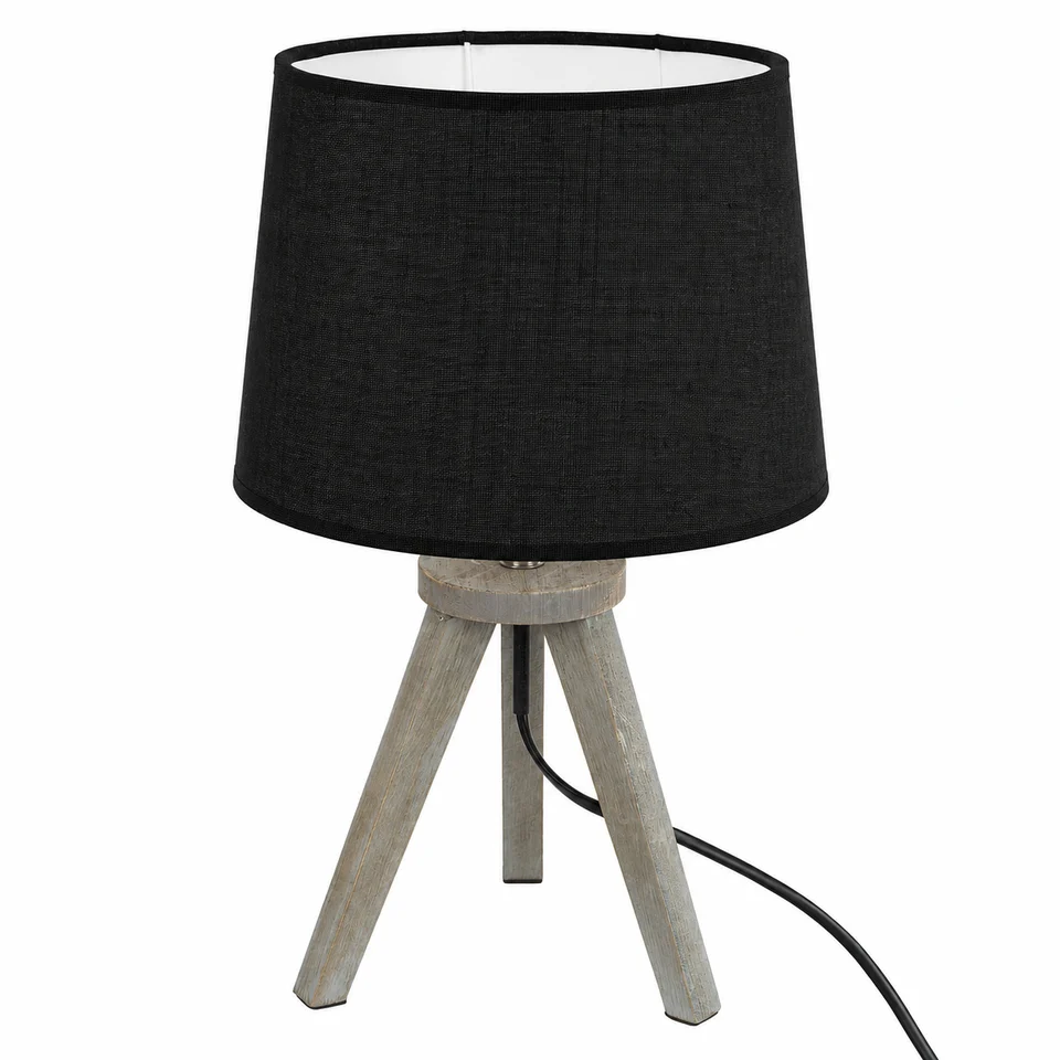 Lampa stolna drvo/crna Mini