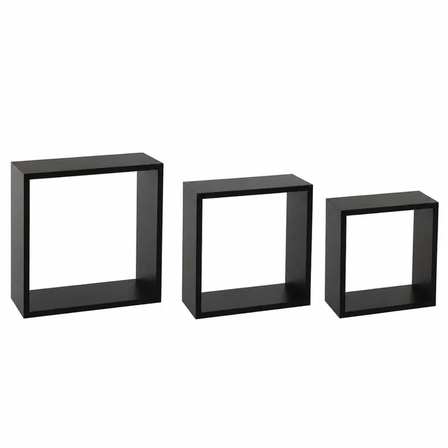 Zidni set polica cube Fixy, crni
