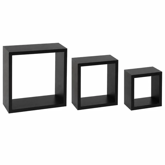 Zidni set polica Fixy Cube, crni