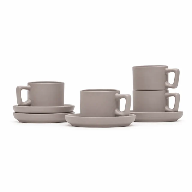 Set šalica sa tanjurićima 4 kom Berlinger Taupe