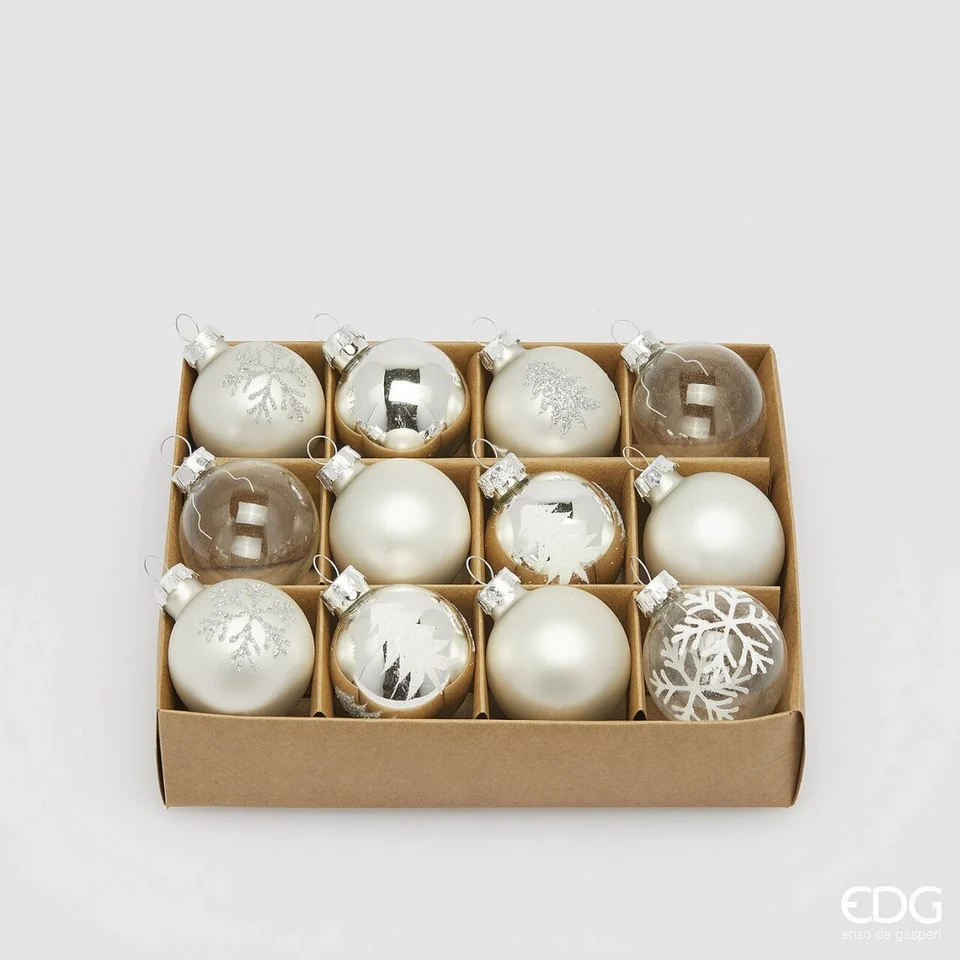 EDG Neve set staklenih božićnih kuglica 12/1
